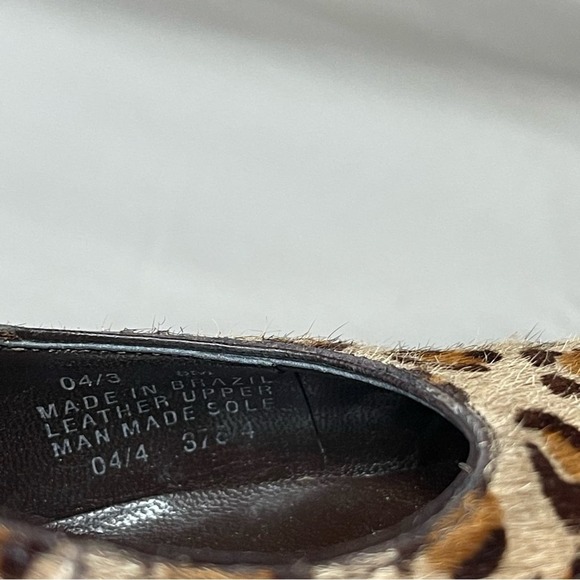 Franco Sarto | Tan Brown Leopard Print Leather Calf Hair 3” Heel Sz 8 - Picture 4 of 12